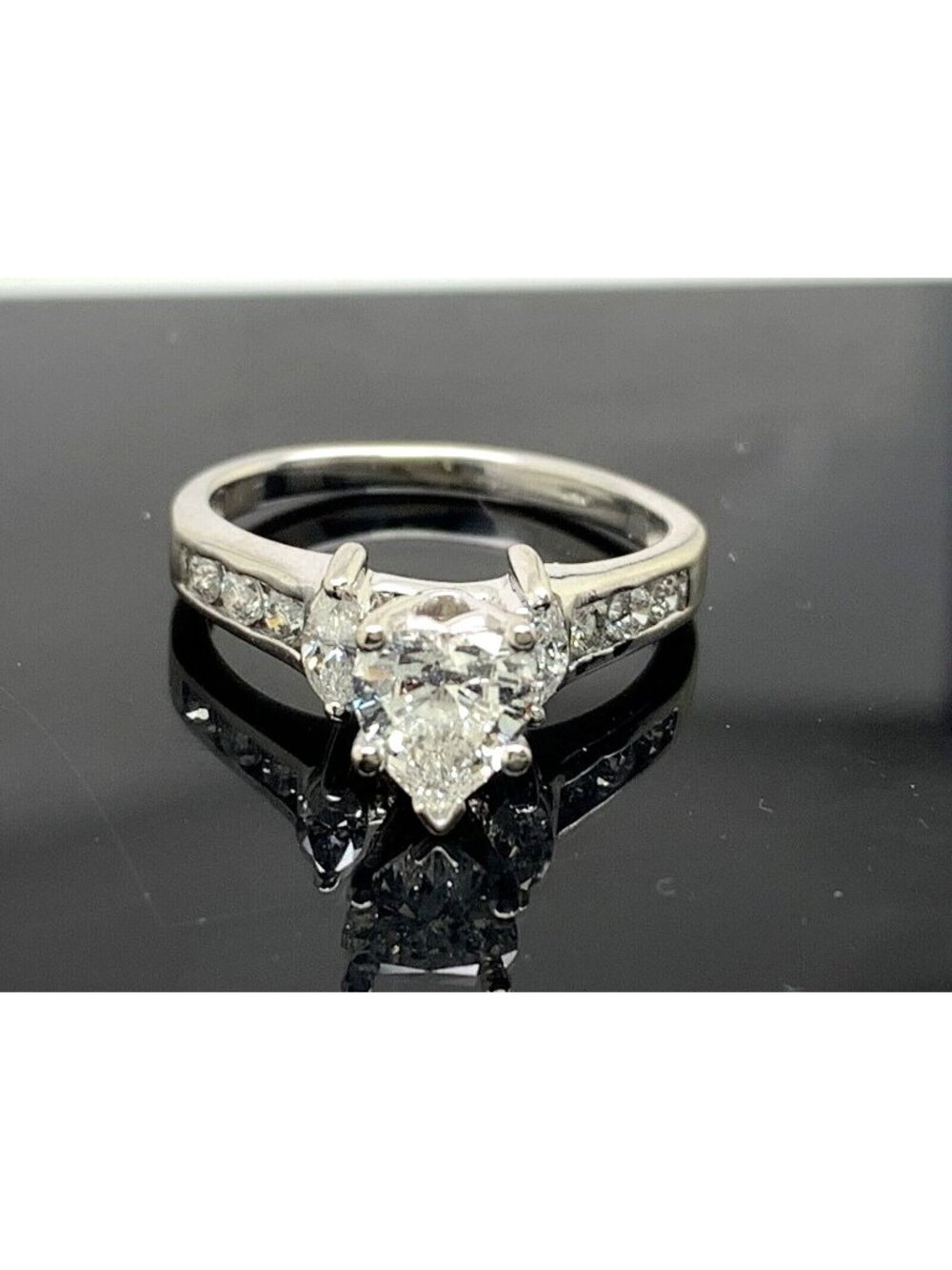 Engagement Ring Heart Shape Diamond 1.00ctw 14k White Gold Women's Size 4.5